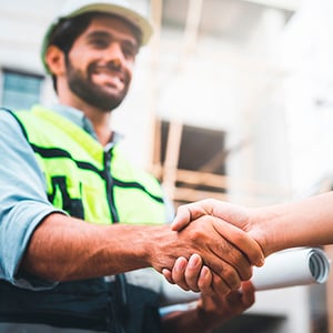 Contractor shaking hands