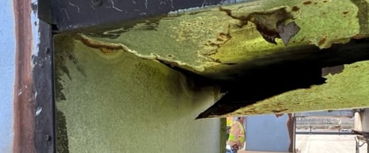 Damaged ductboard insulation