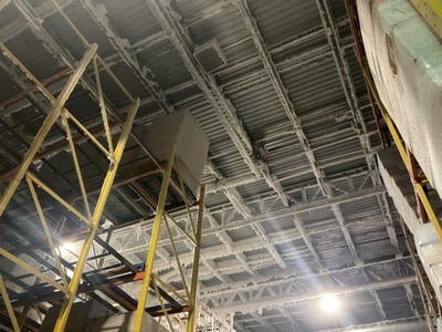 Figure 3 Ice accumulation on the steel decking