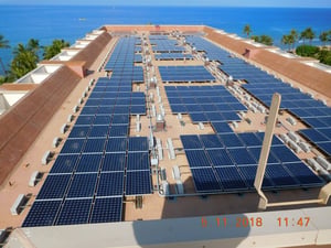 Solar panels on rooftop