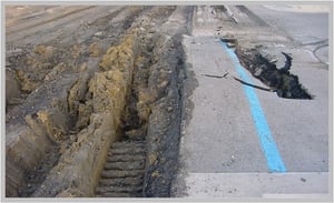 pavement bridging over significant instability